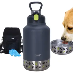 Dog Human Water Bottle Dark Grey