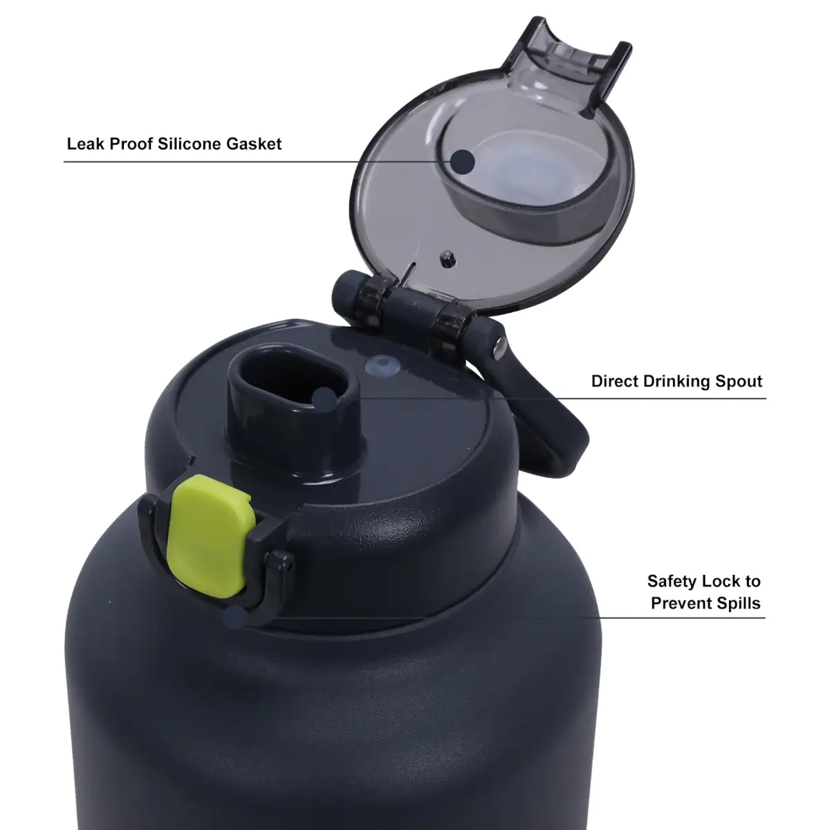 Dog Human Water Bottle details dark grey