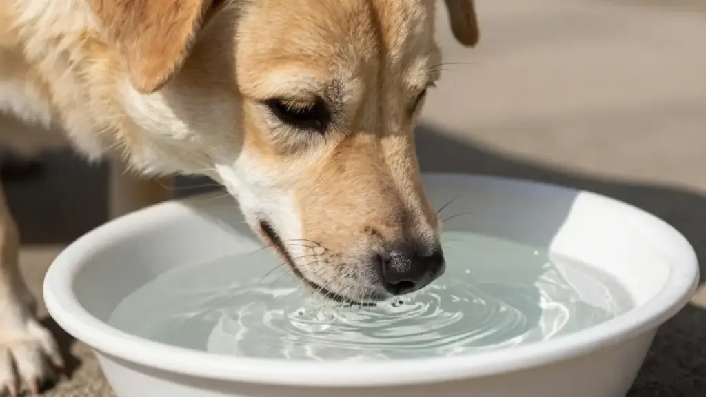 dog drinking water